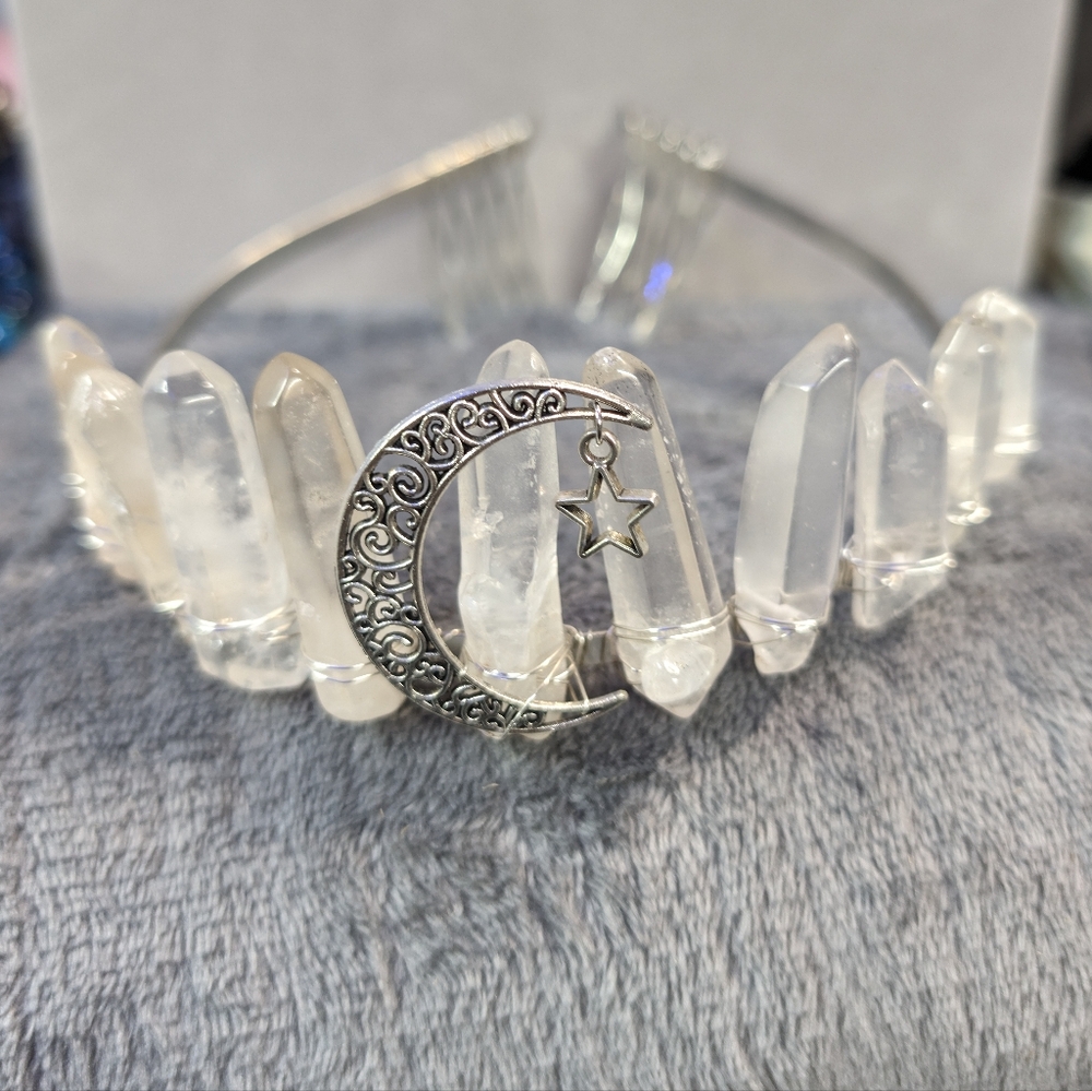 Clear Quartz Moon Tiara